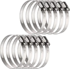 10Pack 3 Inch Hose Clamp,Stainless Steel Large Hose Clamps Adjustable from 2-15/