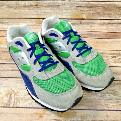 Saucony Mens Green Gray Blue Shadow 6000 Running Shoes Sneakers Size 7M