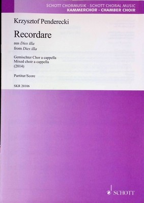 Recordare: aus ''Dies illa'' - für gemischten Chor a cappella. Schott Kammerchor S
