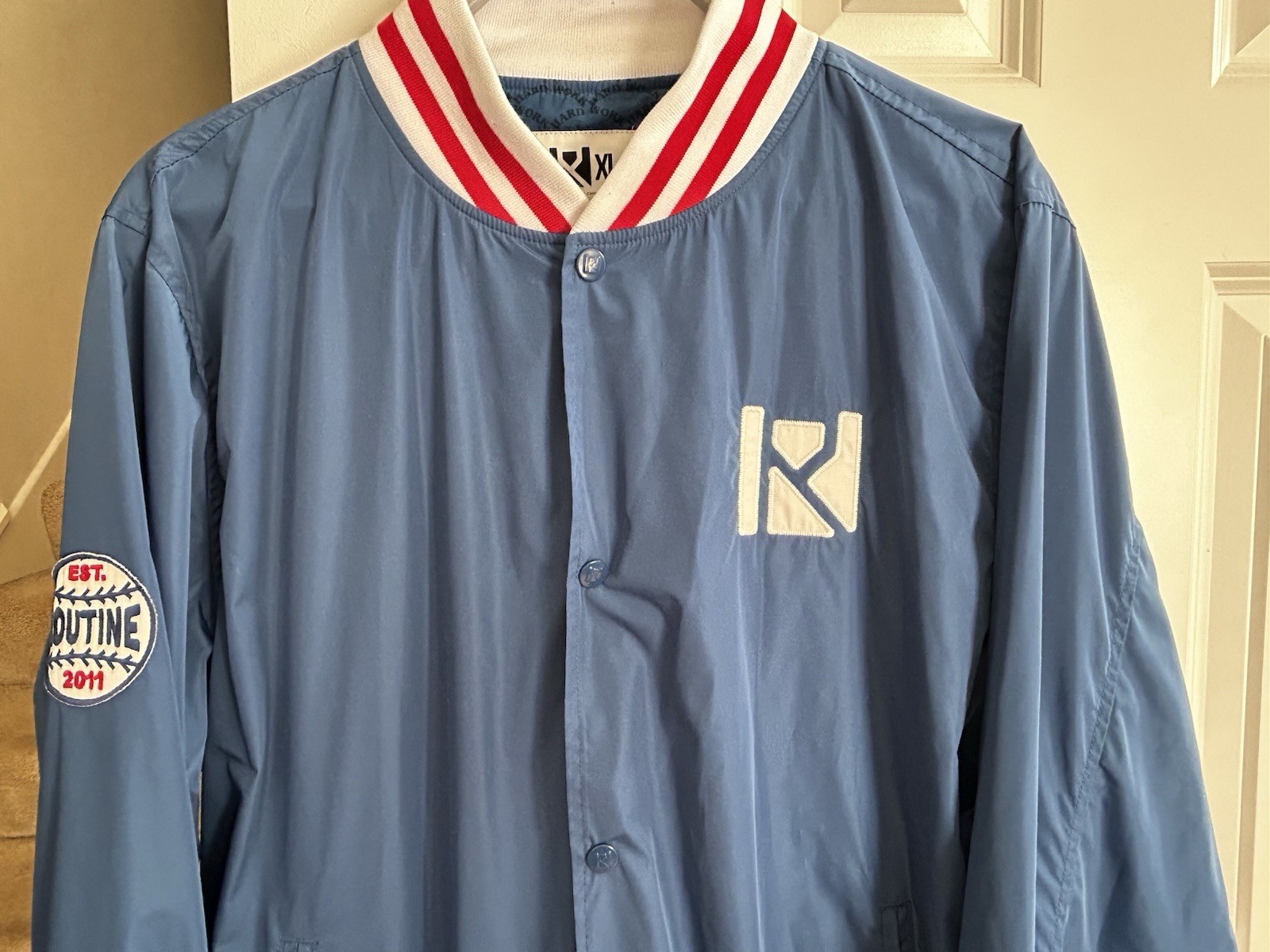 Routine - Baseball Jacket Blue With Snaps - Size … - image 3