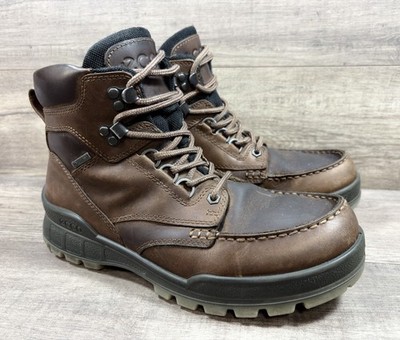 Ecco Track 25 GTX Waterproof High Boots Shoes Brn Leather Mens Size 41 US 7 7.5