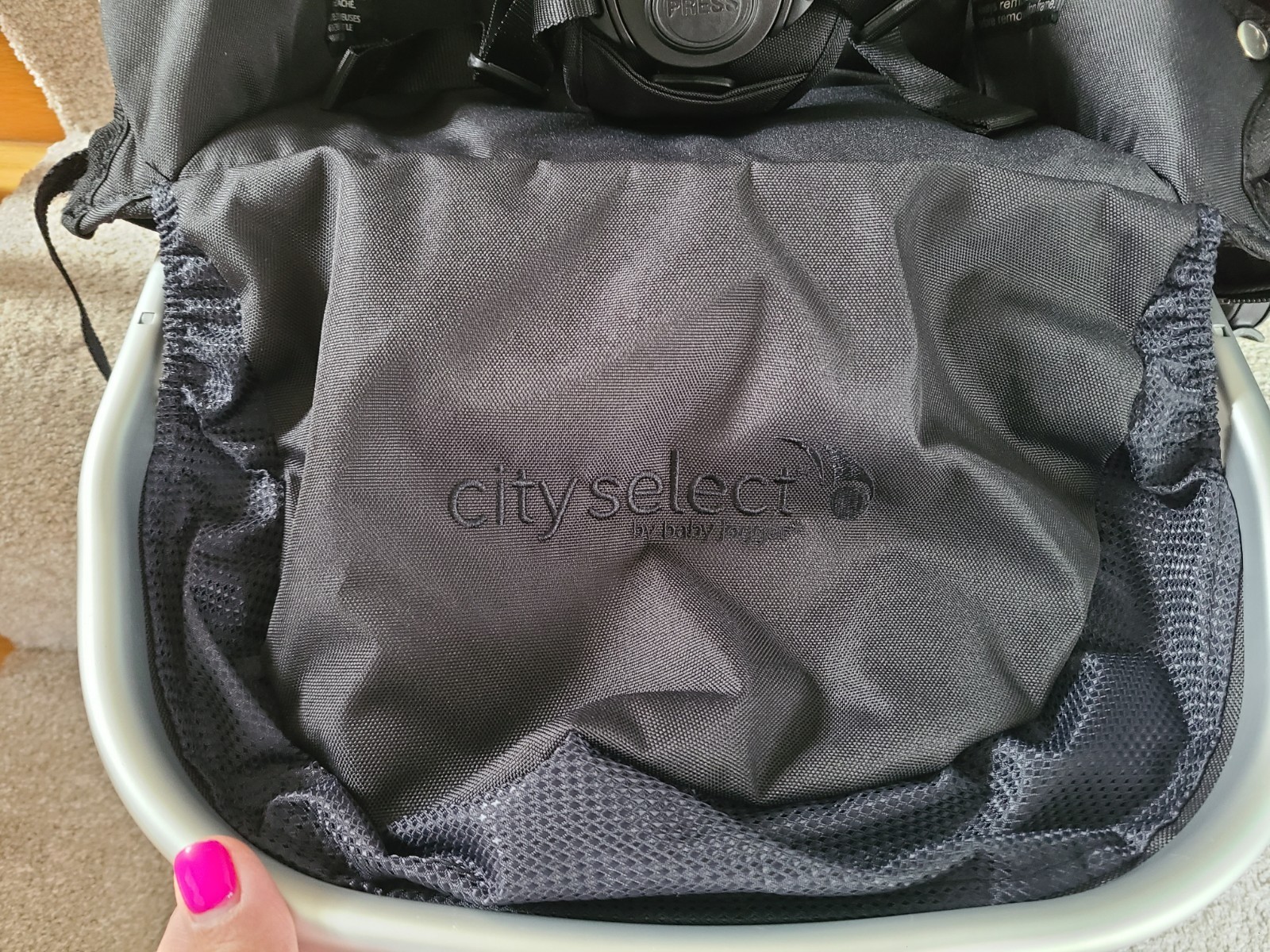 BRAND NEW! BABY JOGGER City Select COMPLETE seat Silver Frame black fabric ONYX!