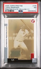 2005 TOPPS PRISTINE PLATE YELLLOW 1/1 #145 LANCE BERKMAN 1/1 PSA 7