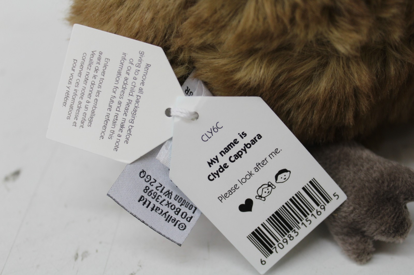 Jellycat London CLYDE CAPYBARA Soft Plush Toy NWT Stuffed Rodent RARE FREE SHIPP