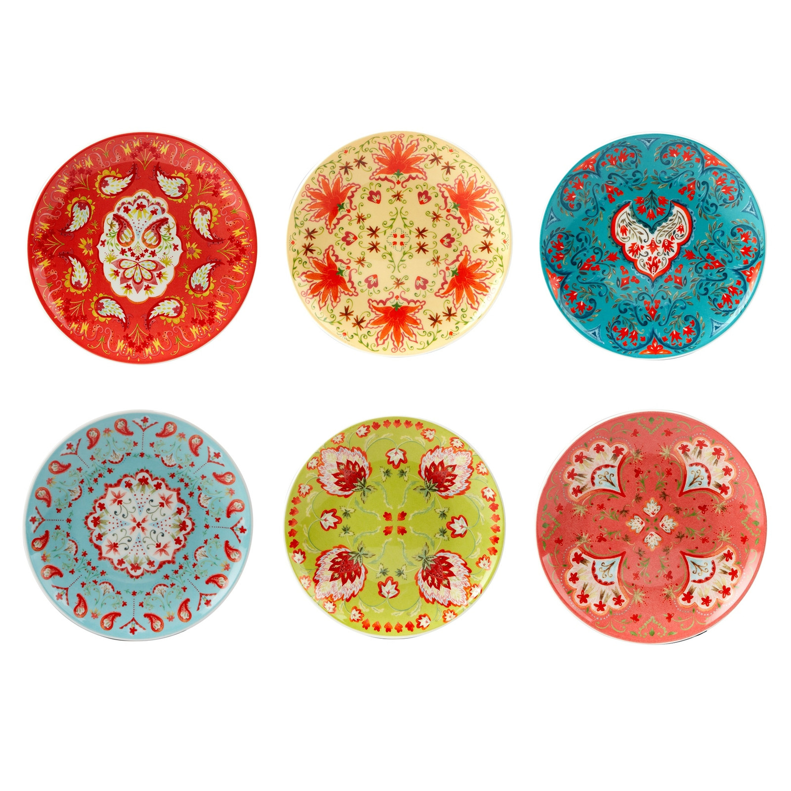 Certified International Francesca 6-Inch Canape or Luncheon Plates Set  