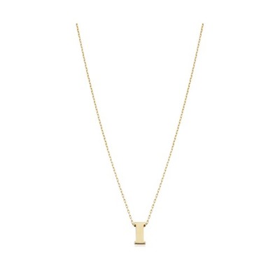 Au Naturale 14k Yellow Gold Initial Alphabet Letter Pendant Adjustable Length...