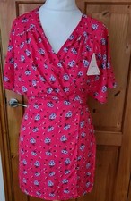 Dancing Leopard Red Wrap Around Dress BNWT Size Uk 10