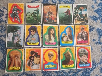 1985 TOPPS GOONIES STICKER SET 15 STICKERS - Mint Condition