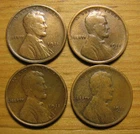 LOT OF (4) 1911 S SAN FRANCISCO LINCOLN WHEAT CENTS FROM PENNY COLLECTION SET