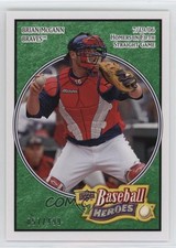 2008 Upper Deck Baseball Heroes Emerald 57/499 Brian McCann #10 18kx