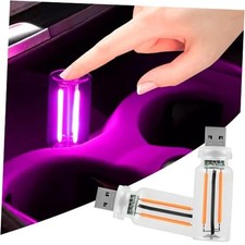 2 PCS Retro Car Lamps,Plug-in USB Car Interior Light,Car USB Light Purple