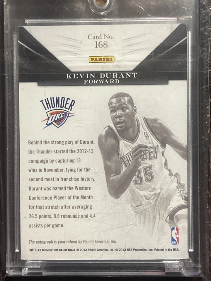 2012-13 Panini Monumental Marks Kevin Durant /99 On card Auto - Image 2 of 4