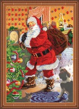 Bead Embroidery Kit "Christmas Eve" Stitching Handmade Beadwork
