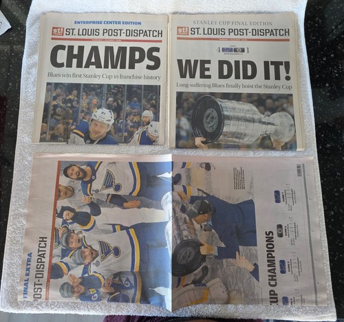 St. Louis Post Dispatch Blues Stanley Cup 2019 We Did It! CHAMPS! Newspaper Set