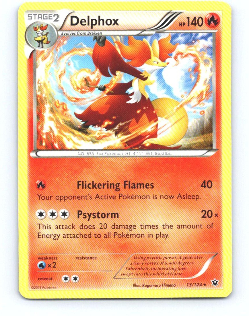 Delphox (XY Fates Collide) 13/124 Rare Deck Exclusives Pokemon Near Mint