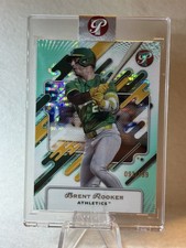 2025 Topps Pristine Brent Rooker #95 Encased Aqua Refractor /199 Athletics