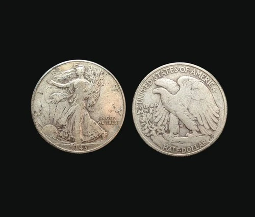 1943 P Walking Liberty Half Dollar 50 cent 90% Silver Circulated Coin very good!