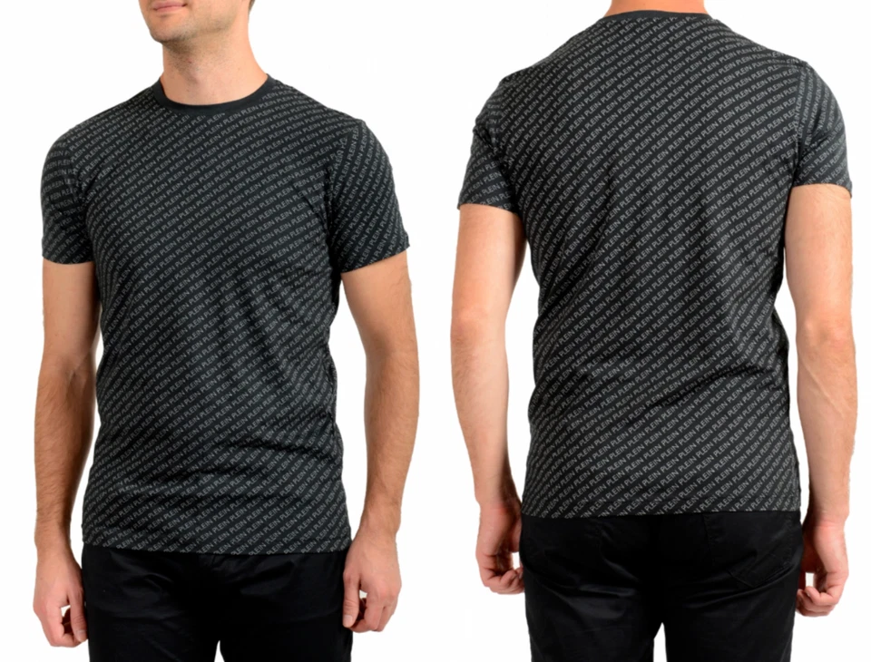 PHILIPP PLEIN COMFORT STRETCH T-SHIRT ALL OVER LOGO LOUNGE TOP ICONIC SHIRT WOW - Bild 2 von 4