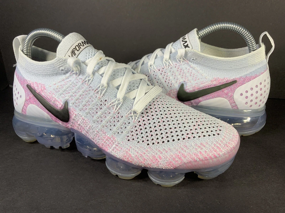 Nike Air Vapormax Flyknit 2 White Hydrogen Pink Black Women's 8