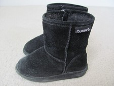 Bearpaw Emma Girl's Black Colored Suede Booties Youth Size 9