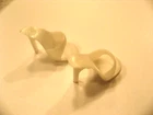 Vtg 1960's Mattel Barbie White Pair of High Heel Open Toe Mules Pumps Japan