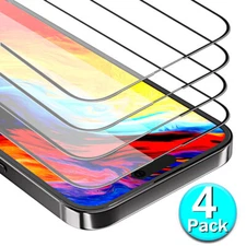 4 Pack Tempered Glass Screen Protector For iPhone 15 Pro Max 14 13 12 11 XR