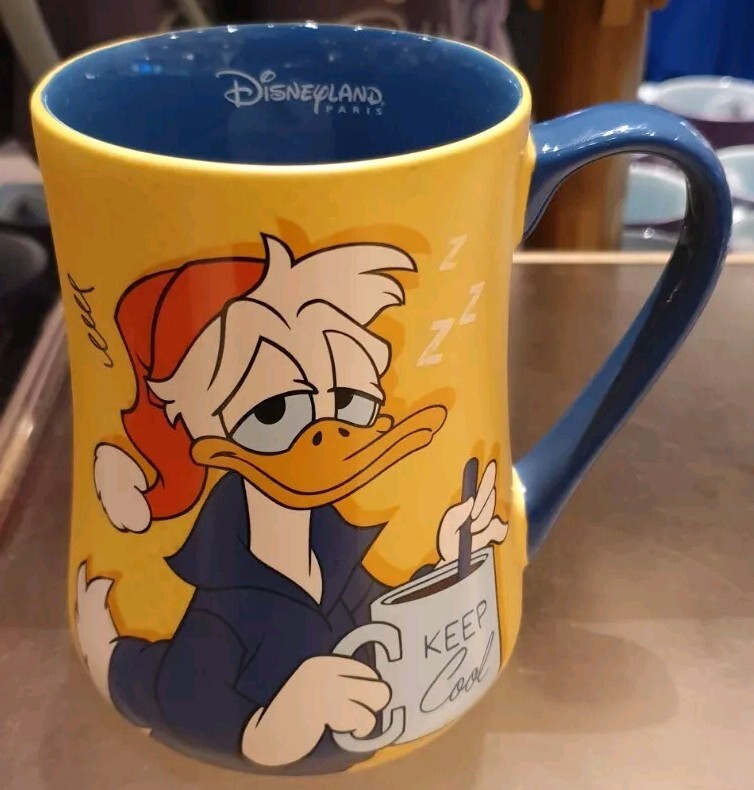 Mug Donald Morning Disneyland Paris en céramique blanche et bleue 350ml