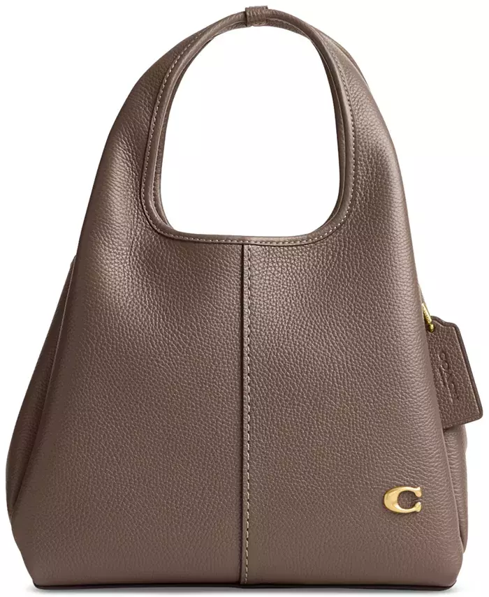 Coach Lana Polished Pebble Leather Shoulder Bag Black