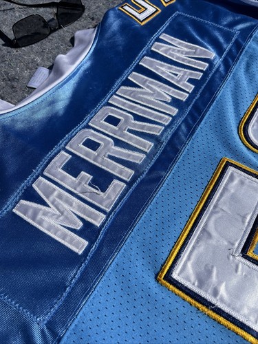 OFFICIAL JERSEY MERRIMAN #56 REBOOK Size 48 Chargers, Sewn Stitched Sewn Nice - Picture 11 of 15