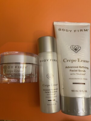 Crape Erase Facial Scrub & Restorative Facial Treatment & Flaw-fix Eye Cream