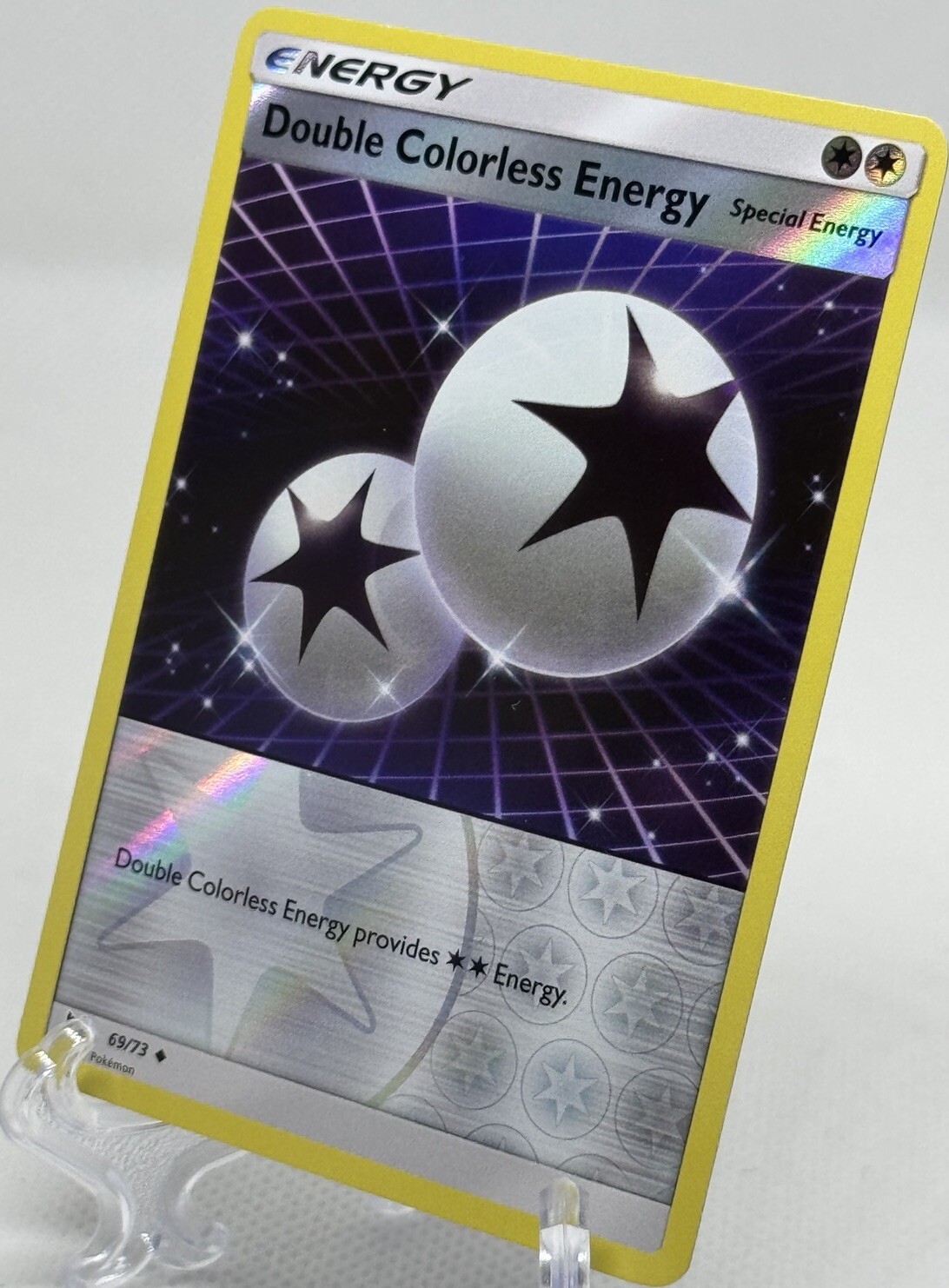 Double Colorless Energy Reverse Holo Shining Legends 69/73 Pokemon Card TCG