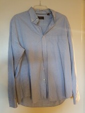 Tasso Elba Mens Shirt Blue Size Large L Plaid Checks Long-Sleeve