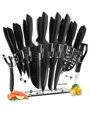 Kitchen Knife Set with Block 19 PCS High Carbon Stainless Steel Sharp includ