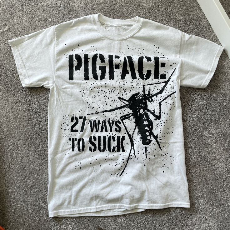 Vtg Pigface Band 27 Ways To Suck Cotton White Full Size Unisex