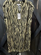 THLM Anthropologie Women’s Animal Print Pullover Dress in Green/Black Size S NWT