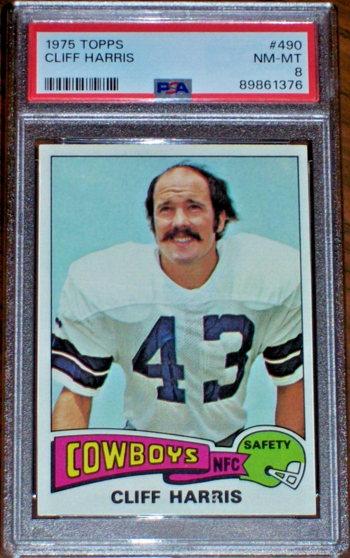 1975 Cliff Harris rookie #490 Topps PSA 8 Dallas Cowboys