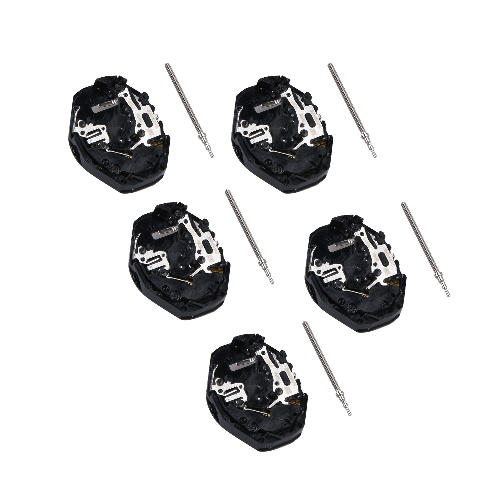 5-Pack Black PC21 Japan Quartz Watch Movement Replacement Parts