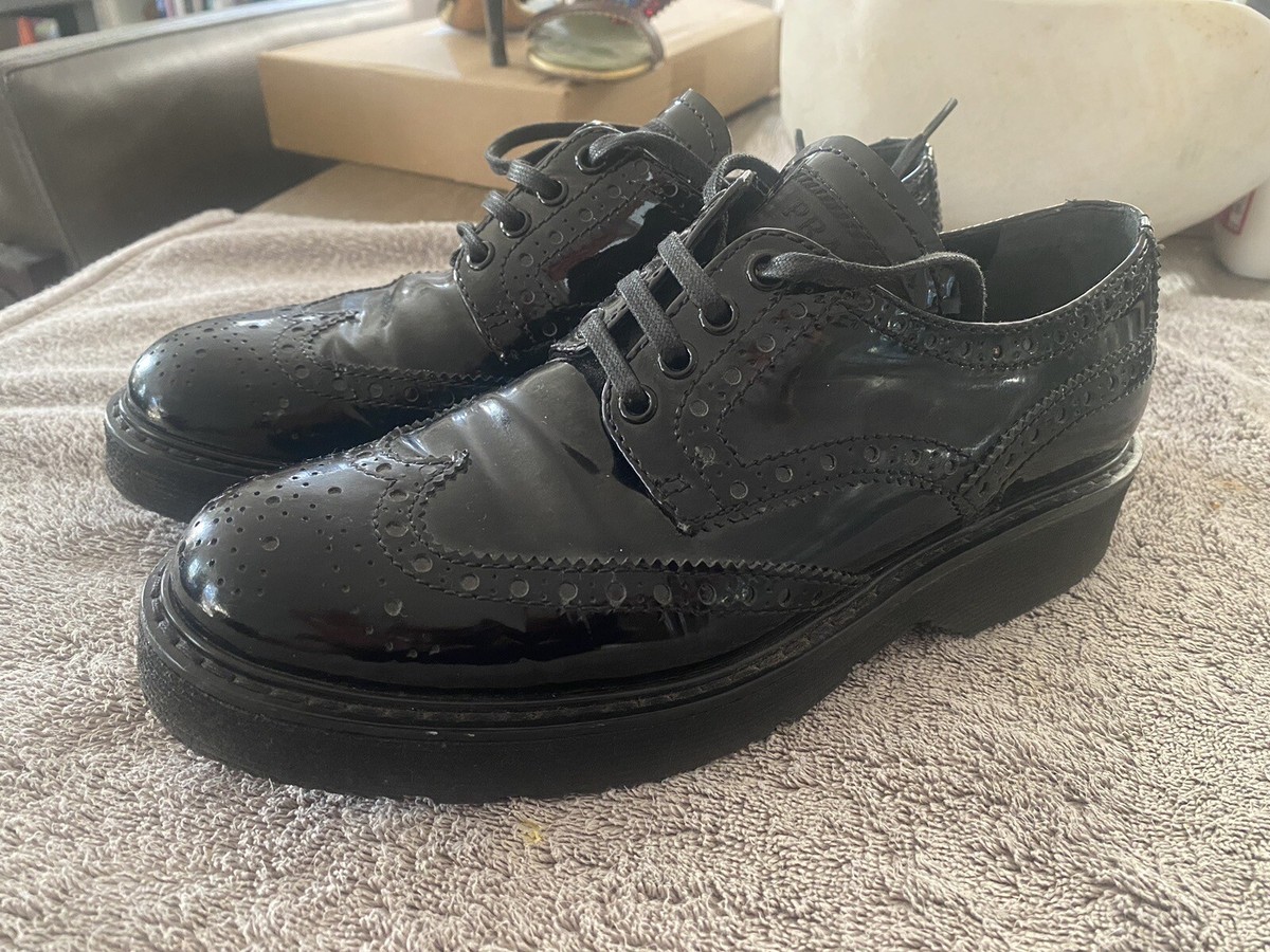 PRADA SPORT wing tip leather shoes black 【公式通販】