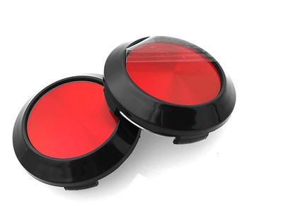 Red 4 PCS 64mm No Logo Wheel Center Hubcap Replacement Hub Caps Cover Black New