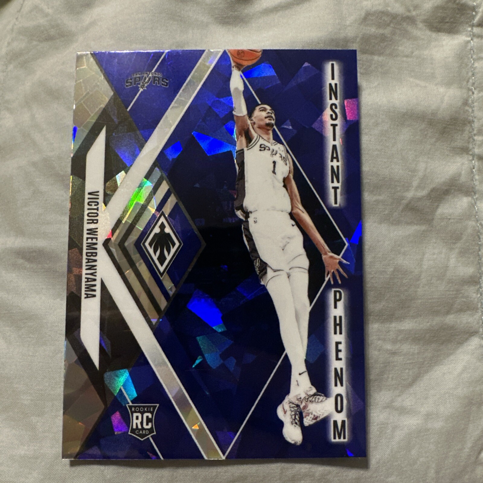 Victor Wembanyama 2023-24 Panini Phoenix Instant Phenom Blue Ice RC #13