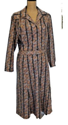 Damen Blusenkleid Vintage alt Handarbeit Blumenmuster VINTAGE Nr.440