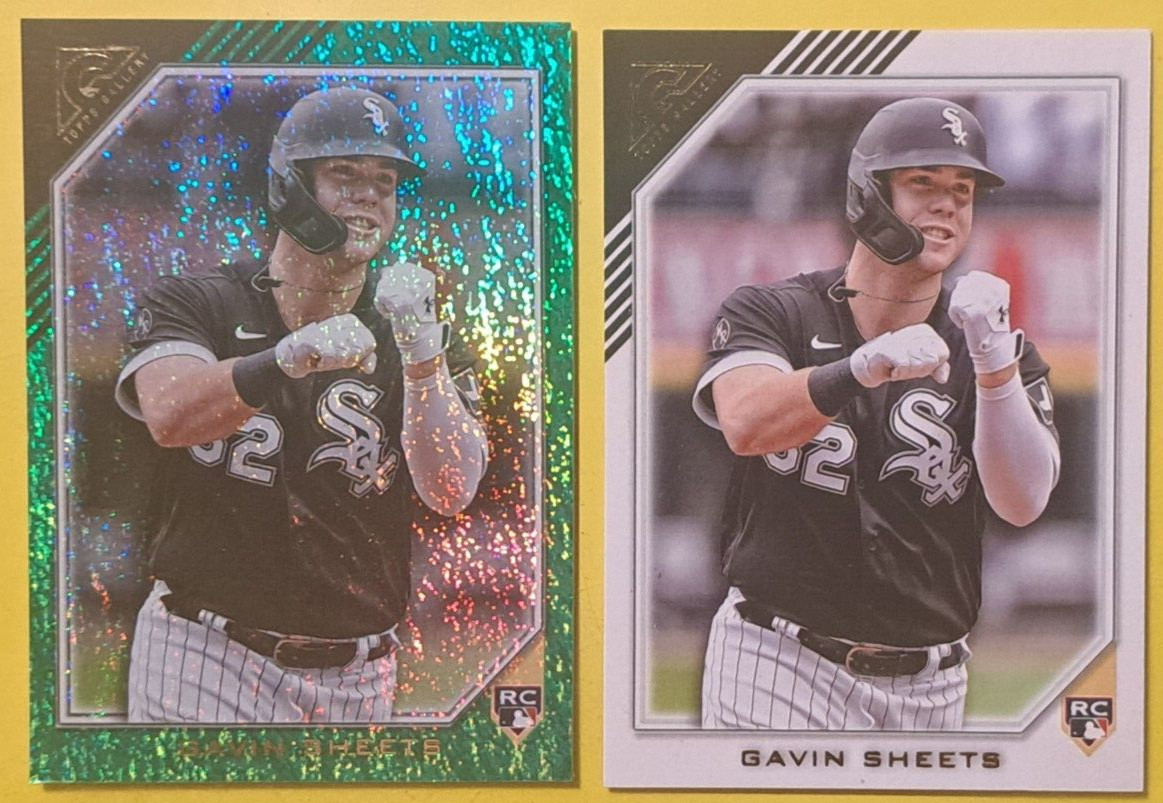 2022 Topps Gallery Green Shimmer #134 GAVIN SHEETS SP RC #d/99 PLUS BASE CARD