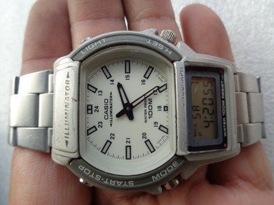 RARE ORIGINAL VINTAGE CASIO AW-61 DUEL TIME ANALOG DIGITAL MENS QUARTZ  WATCH | eBay