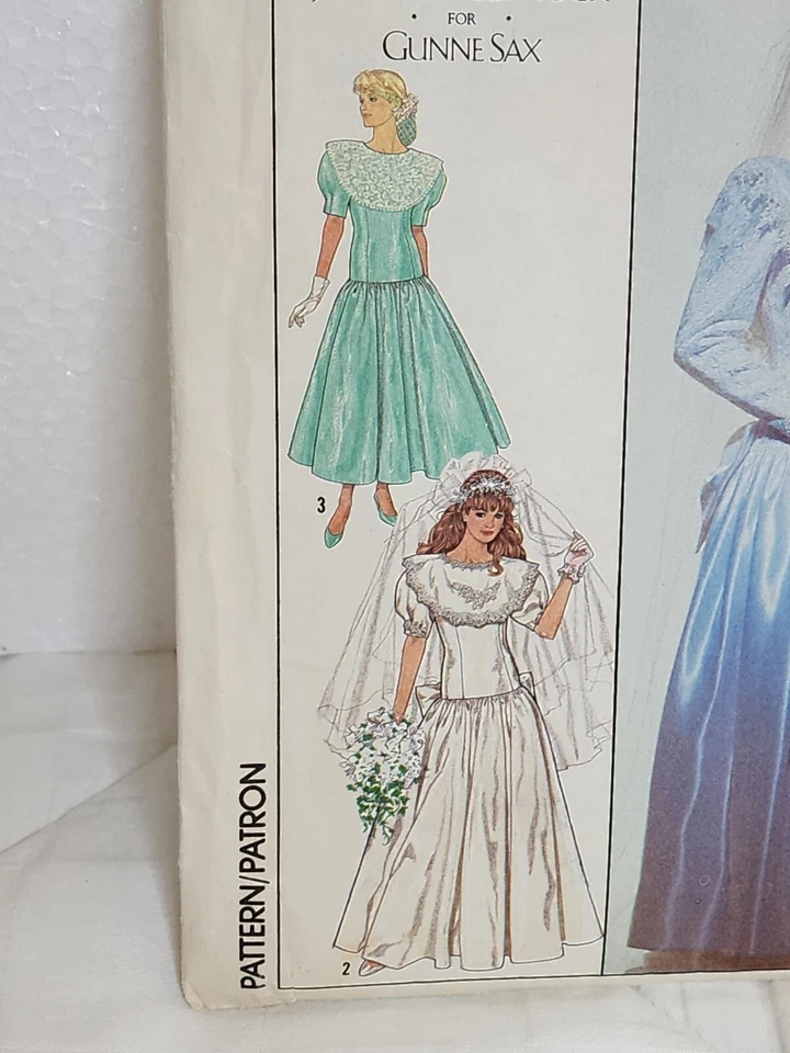 Gunne Sax Wedding Bridal dress pattern 9009 sz 10 US/38 EUR FF 1988 - Image 2 of 4