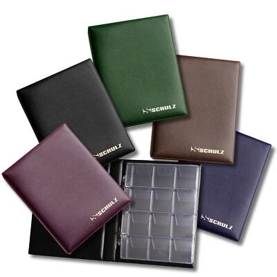 Classic SCHULZ COIN ALBUM- 126 Coins, 10 Pages, Pockets 27x27, 35x35, 50x50mm