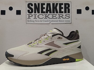 Reebok Men's Nano X3 ADVENTURE Training - Size: 13 - Stucco / Laser Lime - NEW !