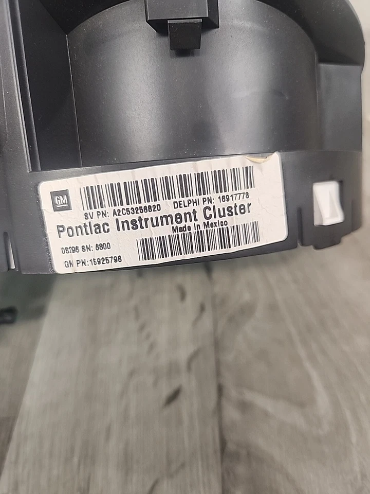 Cuadro de instrumentos velocímetro panel medidores 09 Pontiac G6 150.000 millas Foto 4 de 4