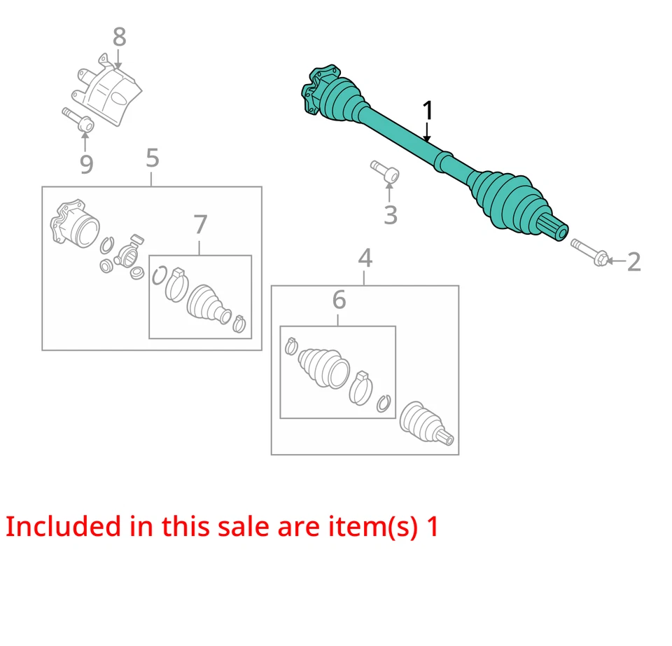 Передний вал оси полный привод quattro подходит для Audi A5 630733 13–17 годов выпуска - Изображение 3 из 4
