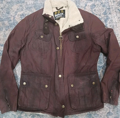 Barbour Margate Women's Waxed Lined Heavyweight Brown Basic Jacket Size 14