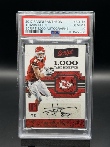 2017 Panini Pantheon Script 1000 Travis Kelce #SO-TK /25 (AUTO) PSA 10 Gem Mint